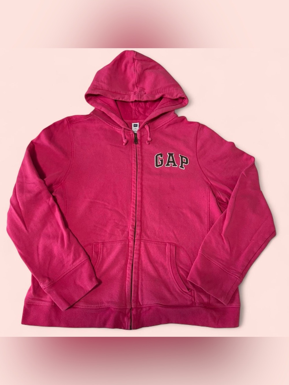GAP Bright Pink Full-Zip Hooded Jacket